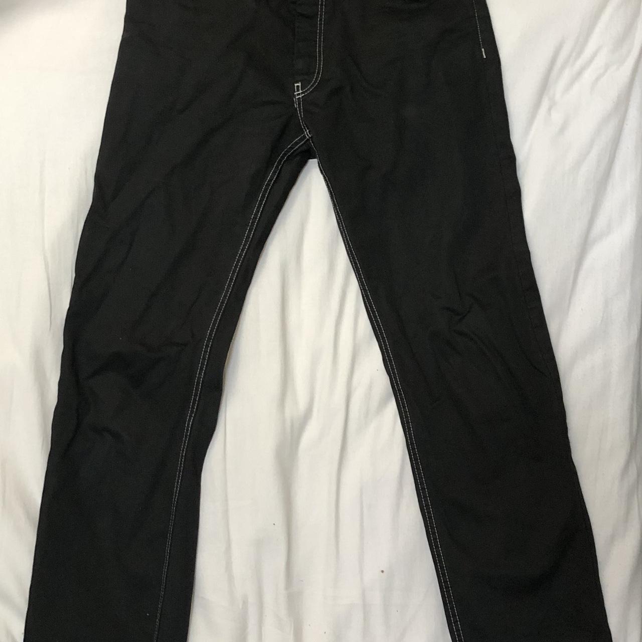 HELMUT LANG Jeans made in Italy black with contrast... - Depop