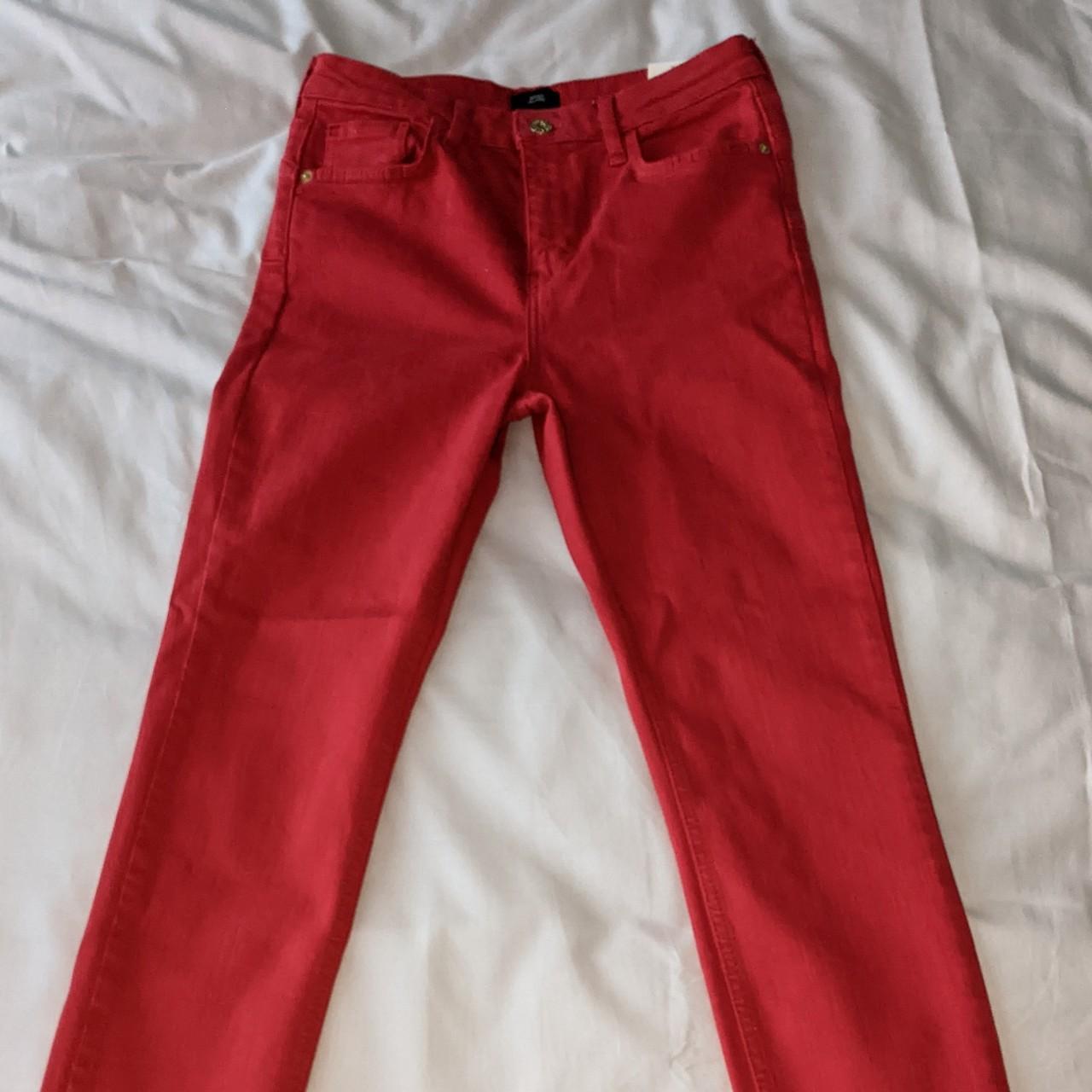 Brand new size 10 river island red skinny jeans.... - Depop