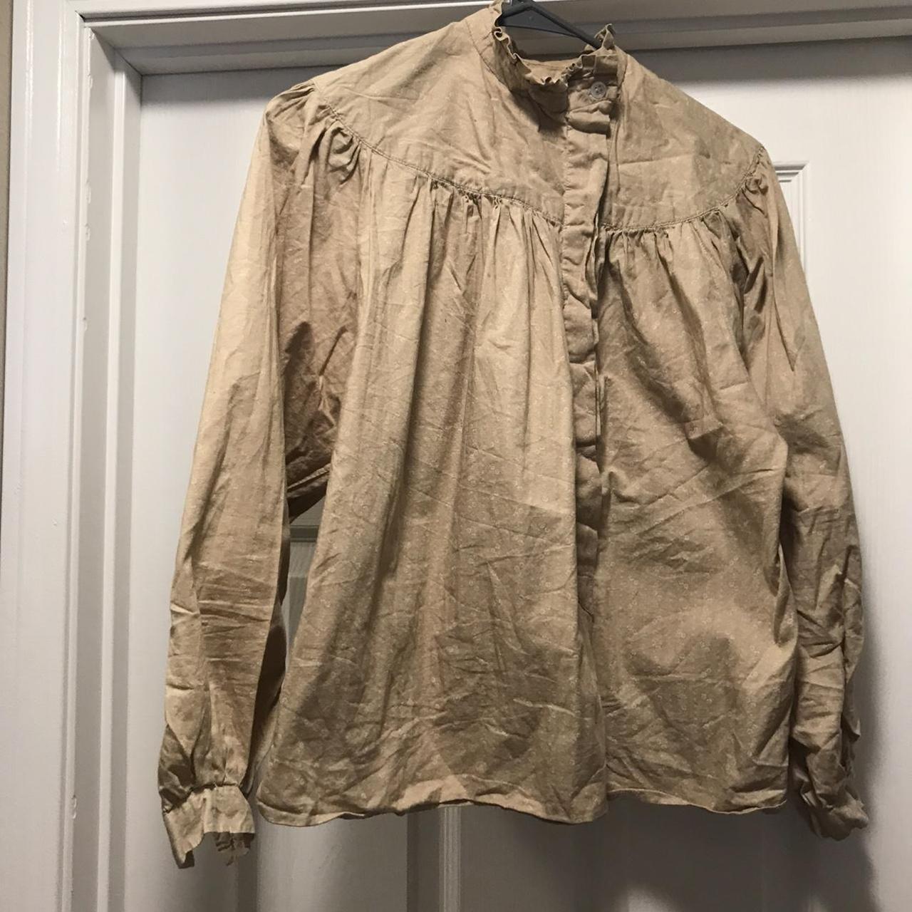 American Vintage Women's Tan Blouse | Depop