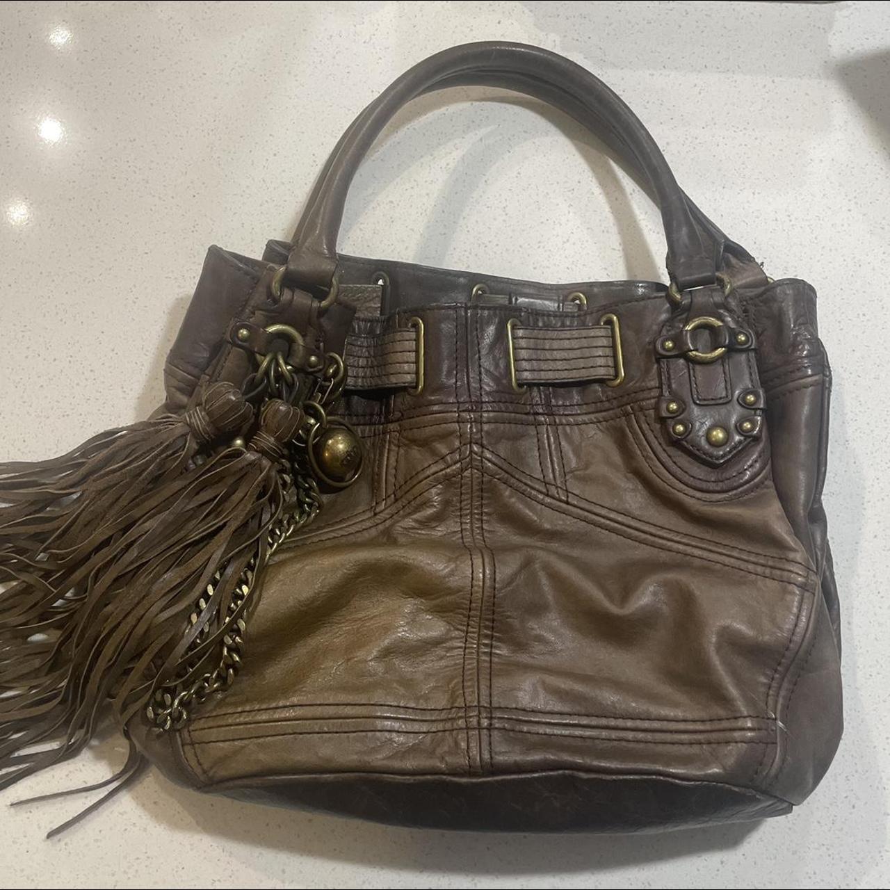 y2k juicy couture brown leather daydreamer bag... - Depop