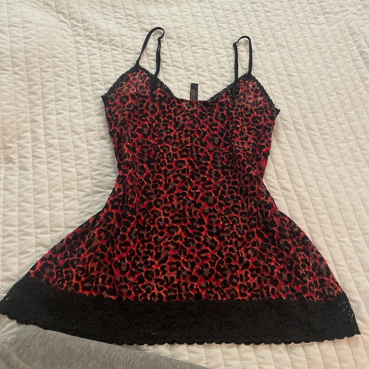 y2k Victoria Secret pink cheetah print lace top... - Depop