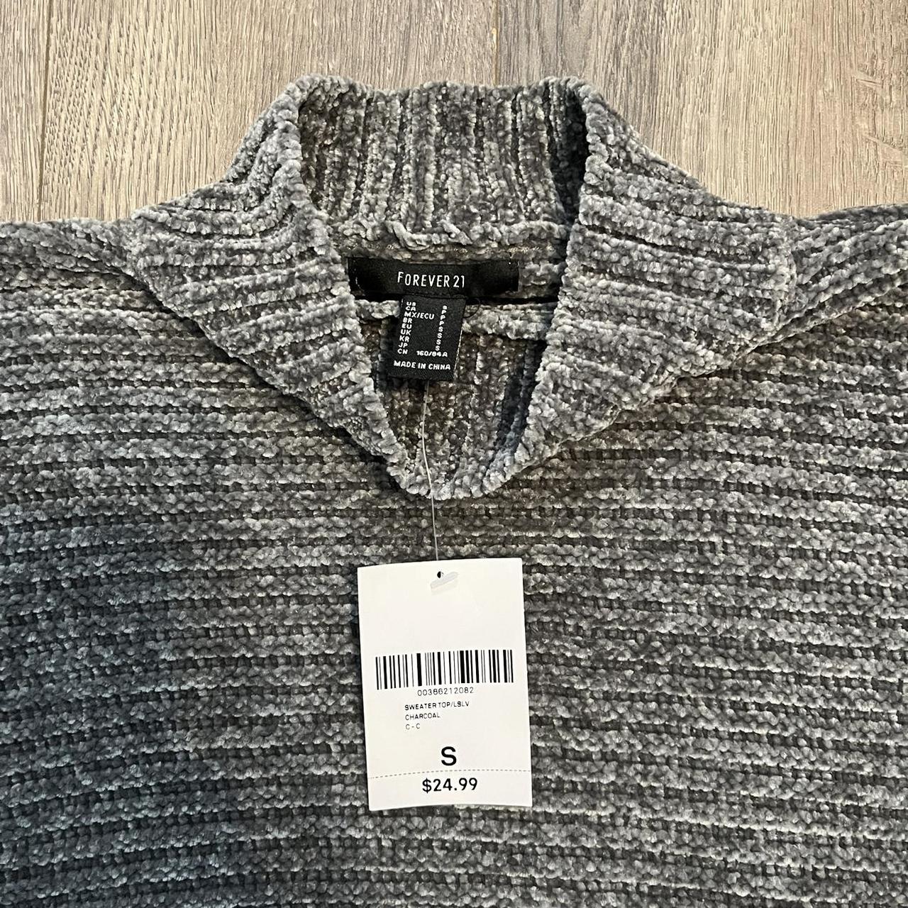 forever 21 grey (slight green hue) mock neck sweater... - Depop