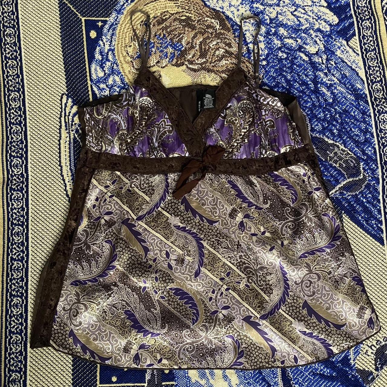 y2k velvet and silk cami size large! adjustable... - Depop
