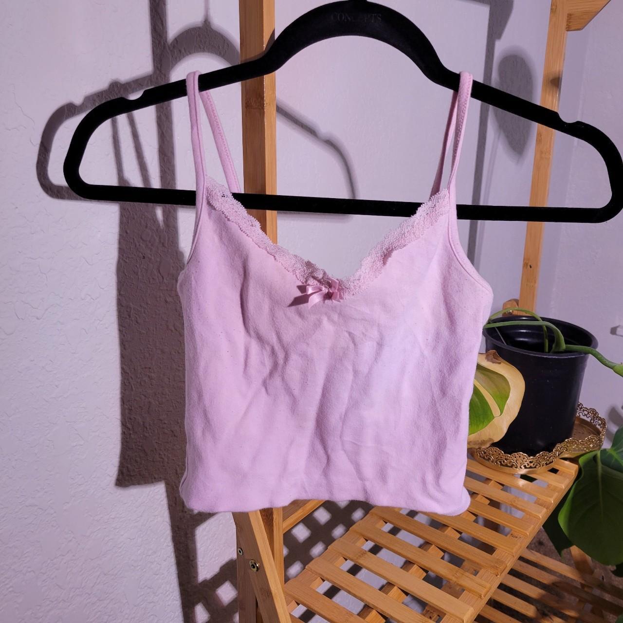 Baby pink cropped tank top, size small. I believe... Depop