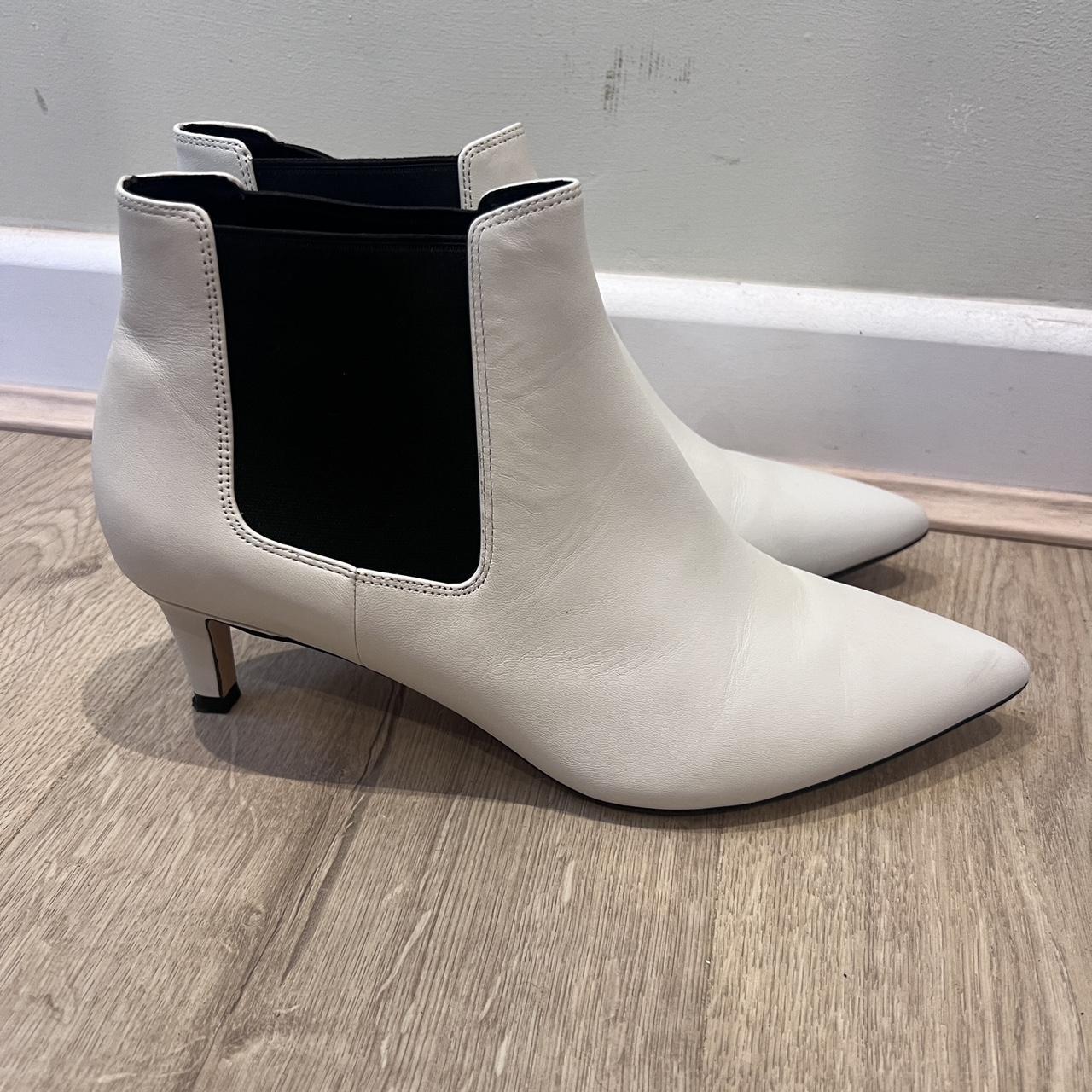 Clark s white leather stiletto Chelsea ankle