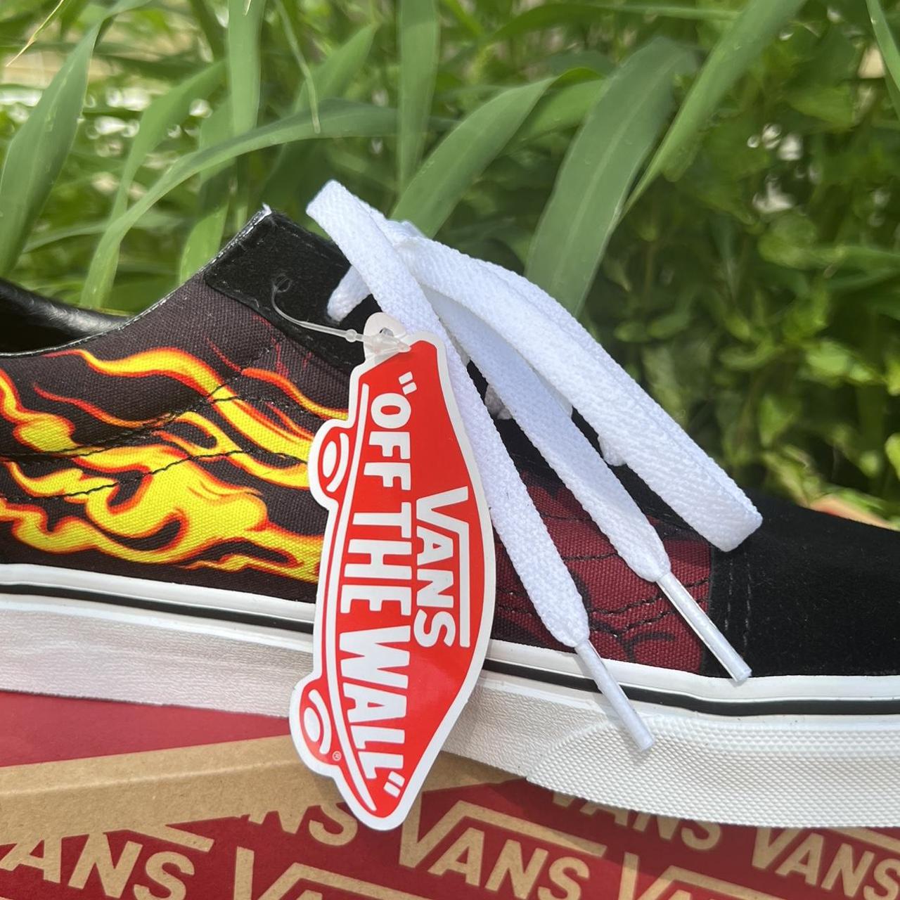 Red fire slip on hot sale vans