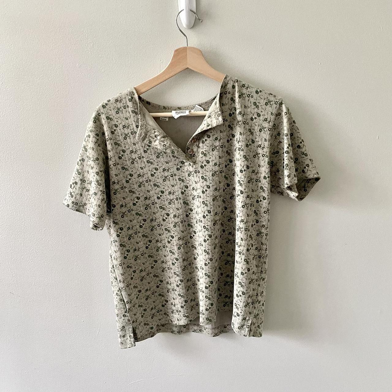 Women's Green and Khaki T-shirt | Depop