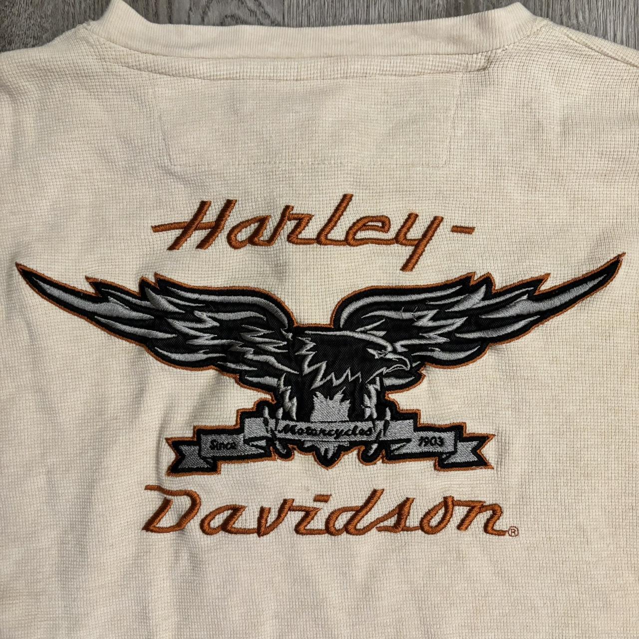 Harley Davidson thermal Henley button pullover. Like... - Depop