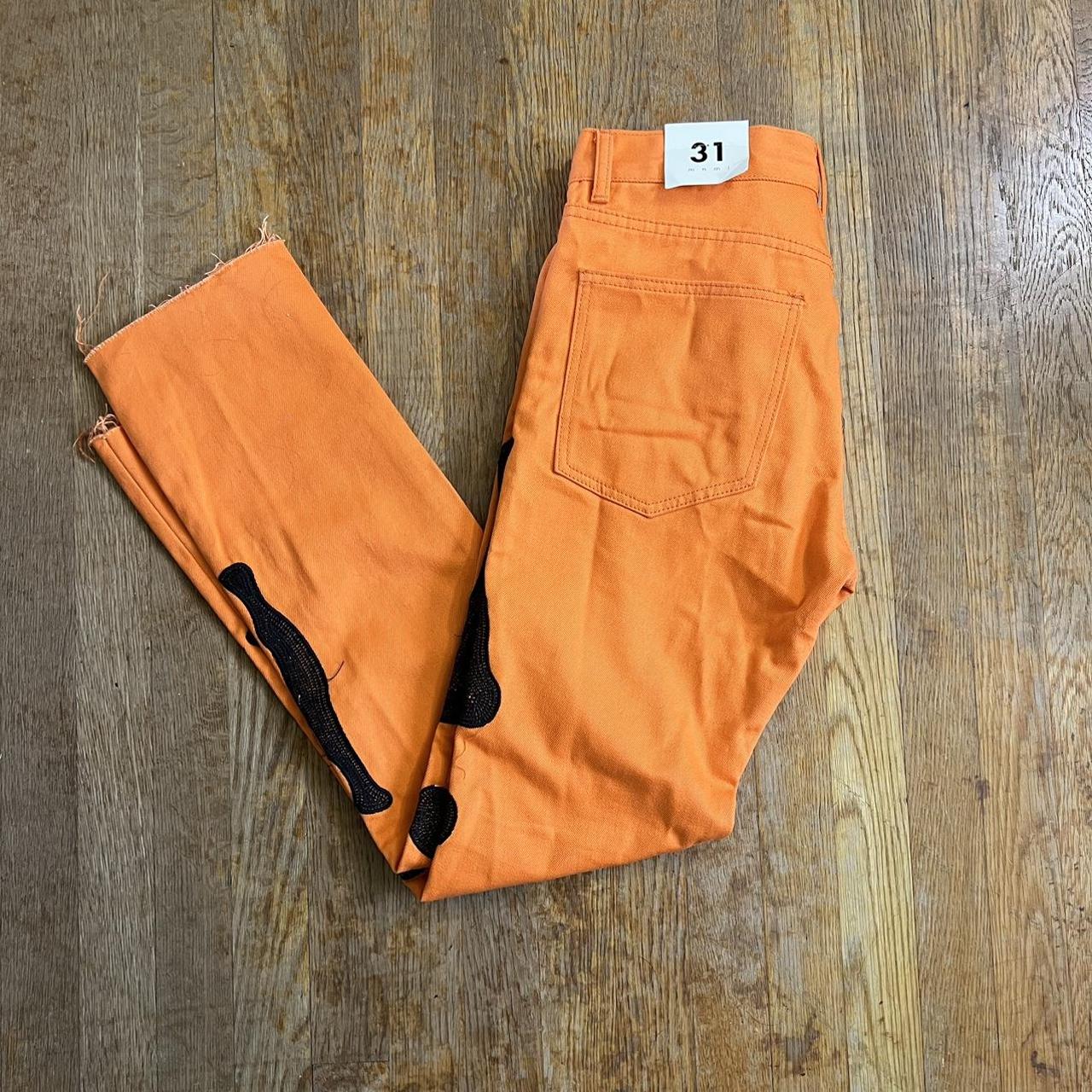 mnml orange skeleton jeans size 31. new with tags.... - Depop