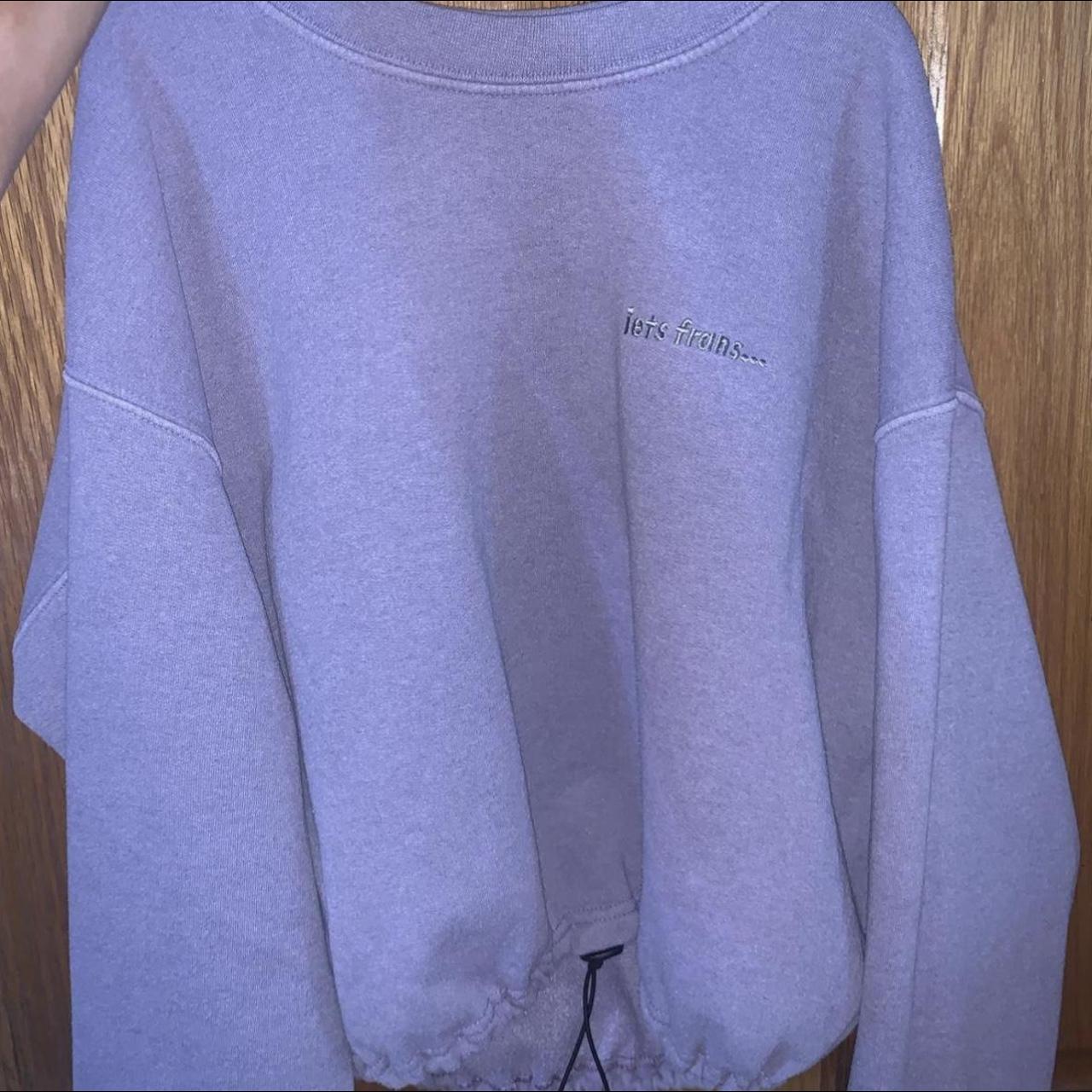 Iets Frans cropped purple jumper Size Small so would... - Depop