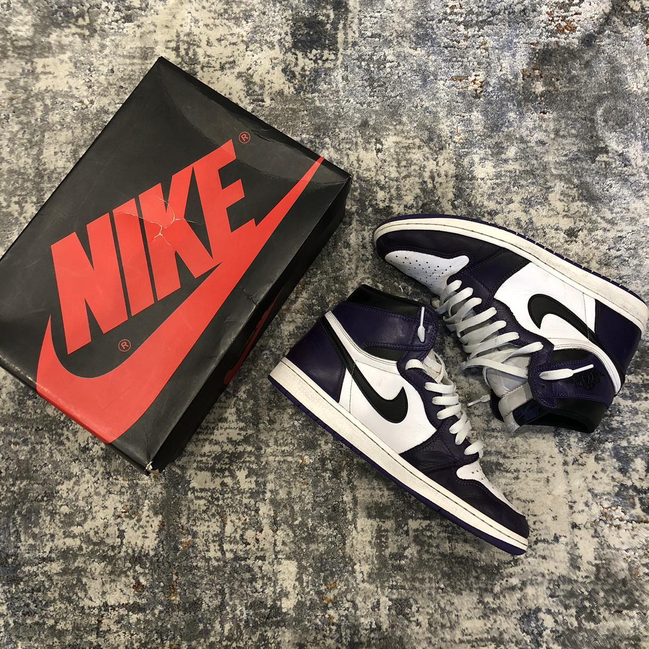 Jordan 1 Court Purple Size UK 10 Condition 7/10,... - Depop