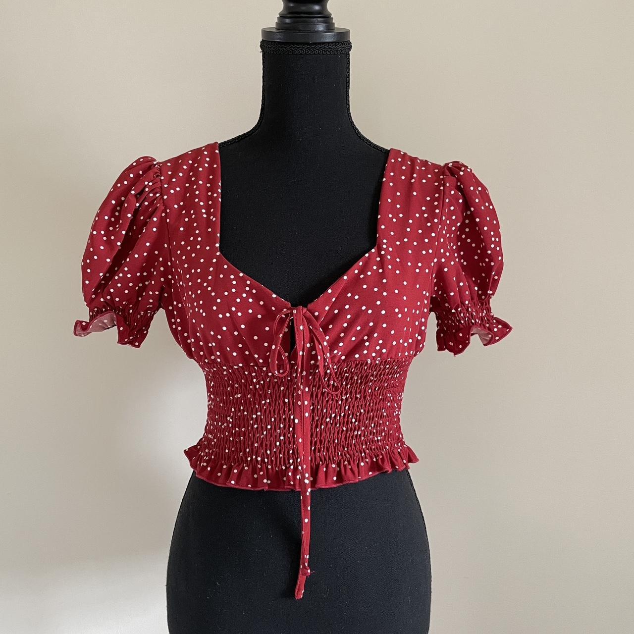 Polka dot 2024 milkmaid top