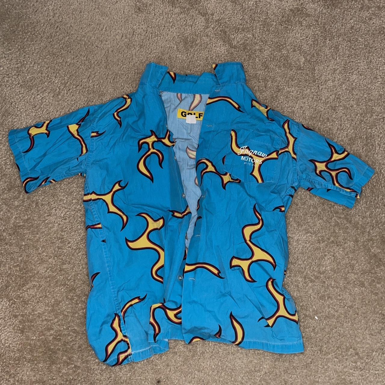 golf wang blue flame shirt