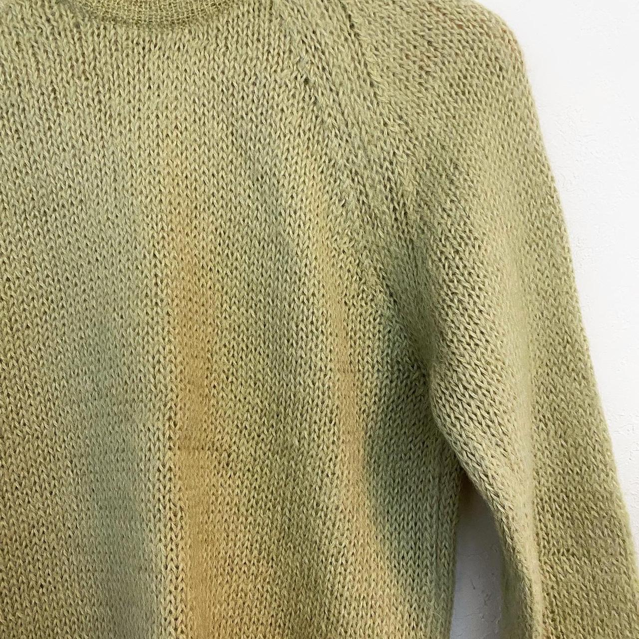 1950s celery green mohair wool sweater with raglan... - Depop