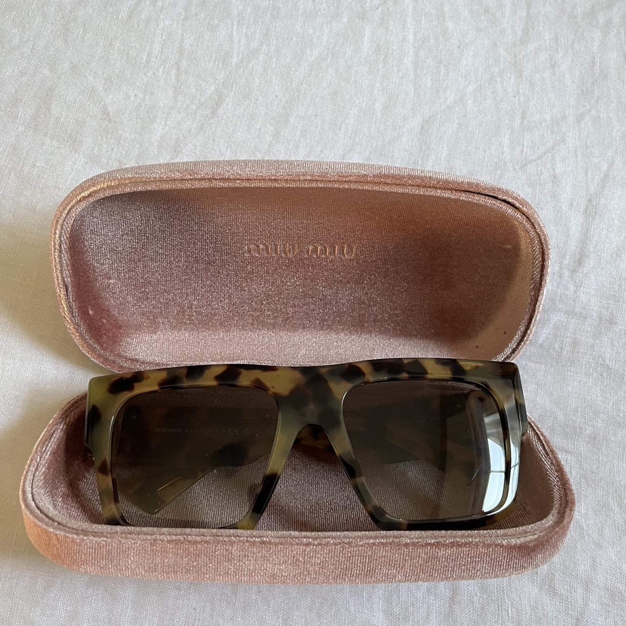 Tortoise shell miu miu sunglasses - Depop