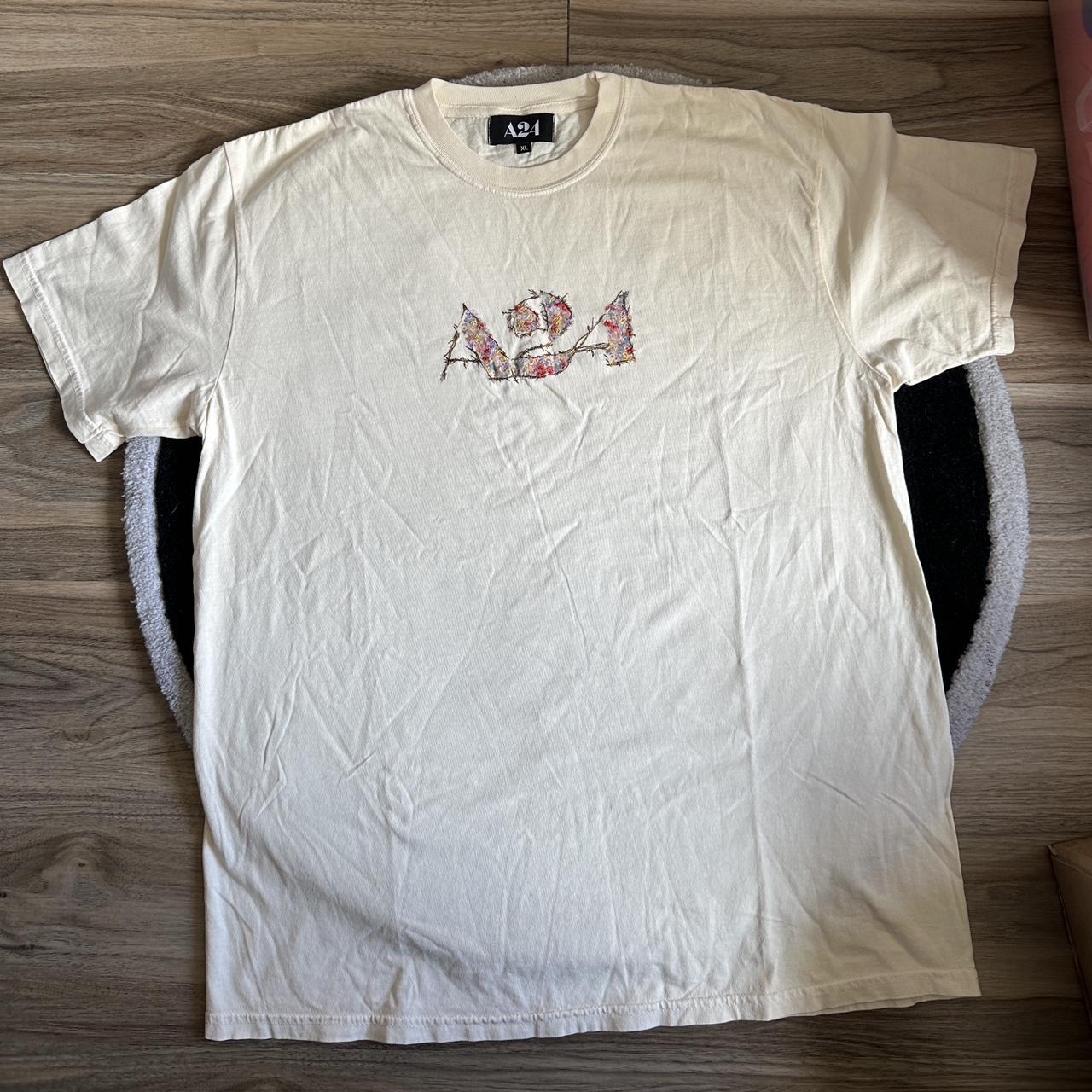 A24 X Midsommar May Queen Tee Color: Cream/Floral | Depop