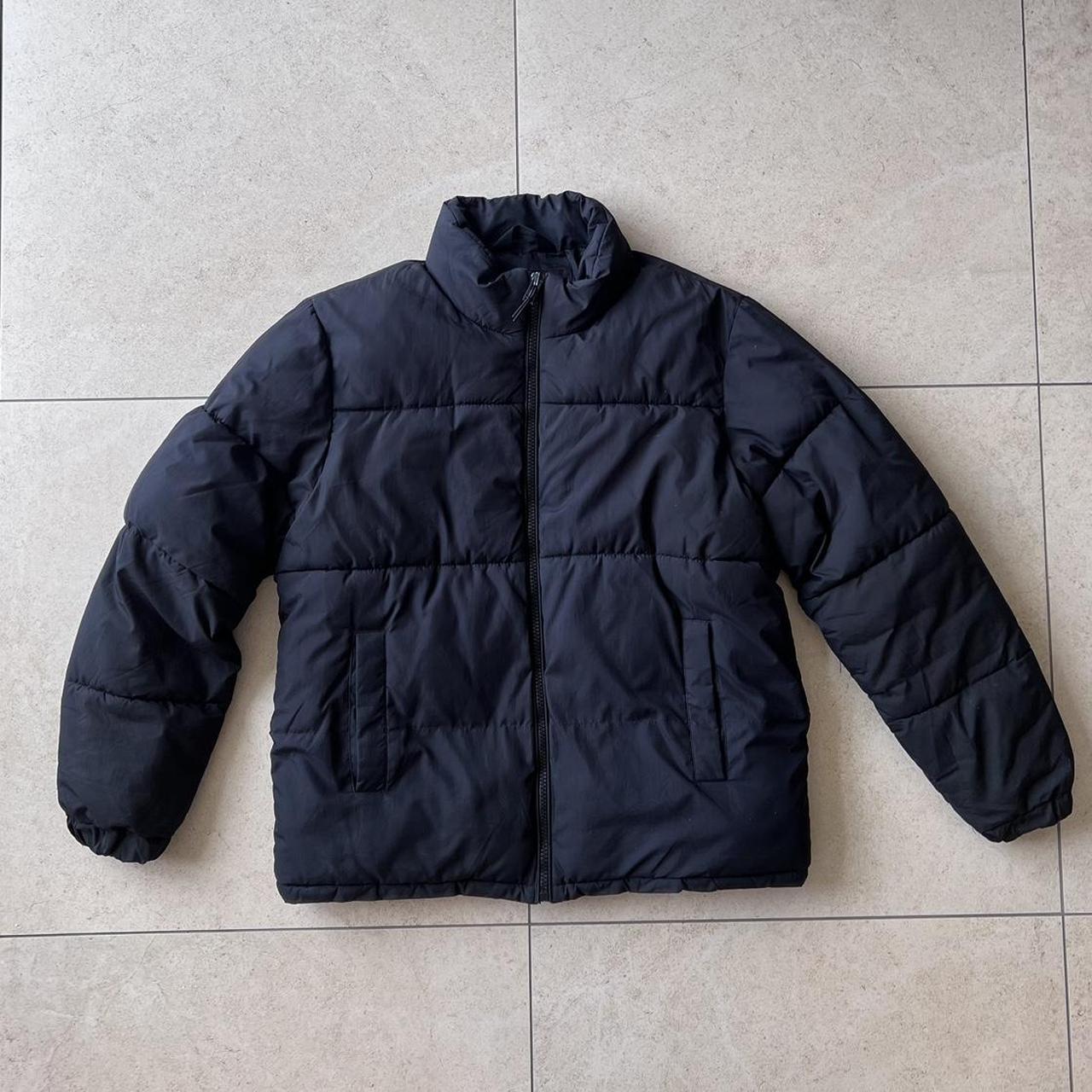 Bershka Plain Black Puffer Coat / Jacket Perfect... - Depop