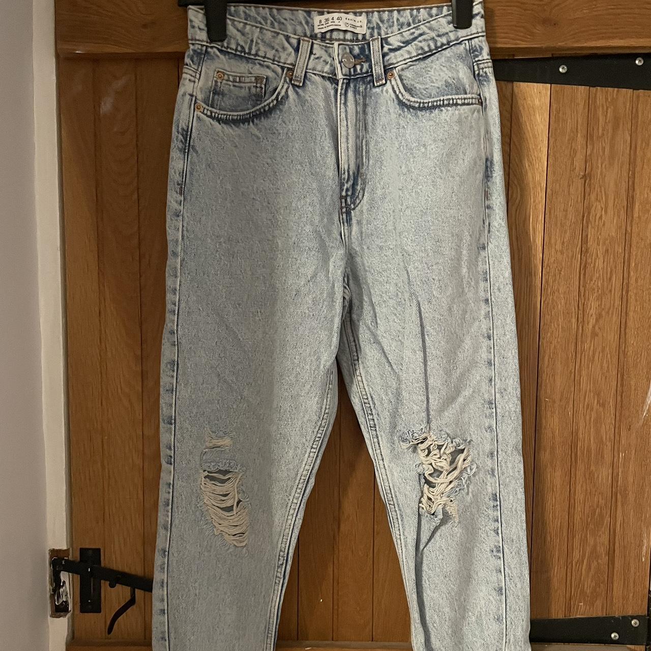 Primark Ripped Blue Mom jeans from Primark New... - Depop