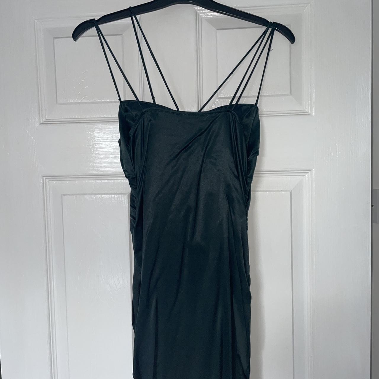 Zara dark green satin mini dress. Never worn but no... - Depop