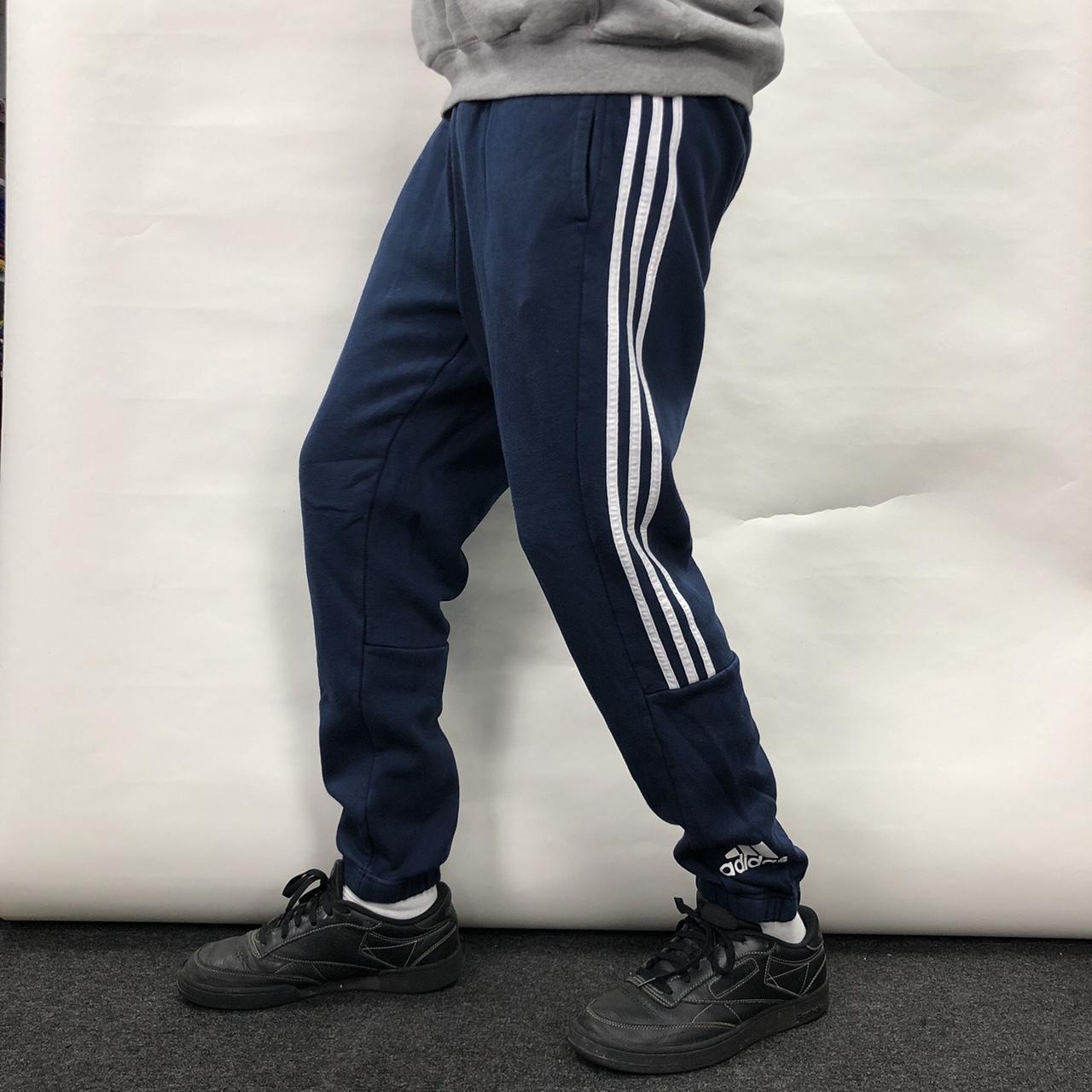 Y2K Adidas Jogging Bottoms Navy Blue Brand Depop