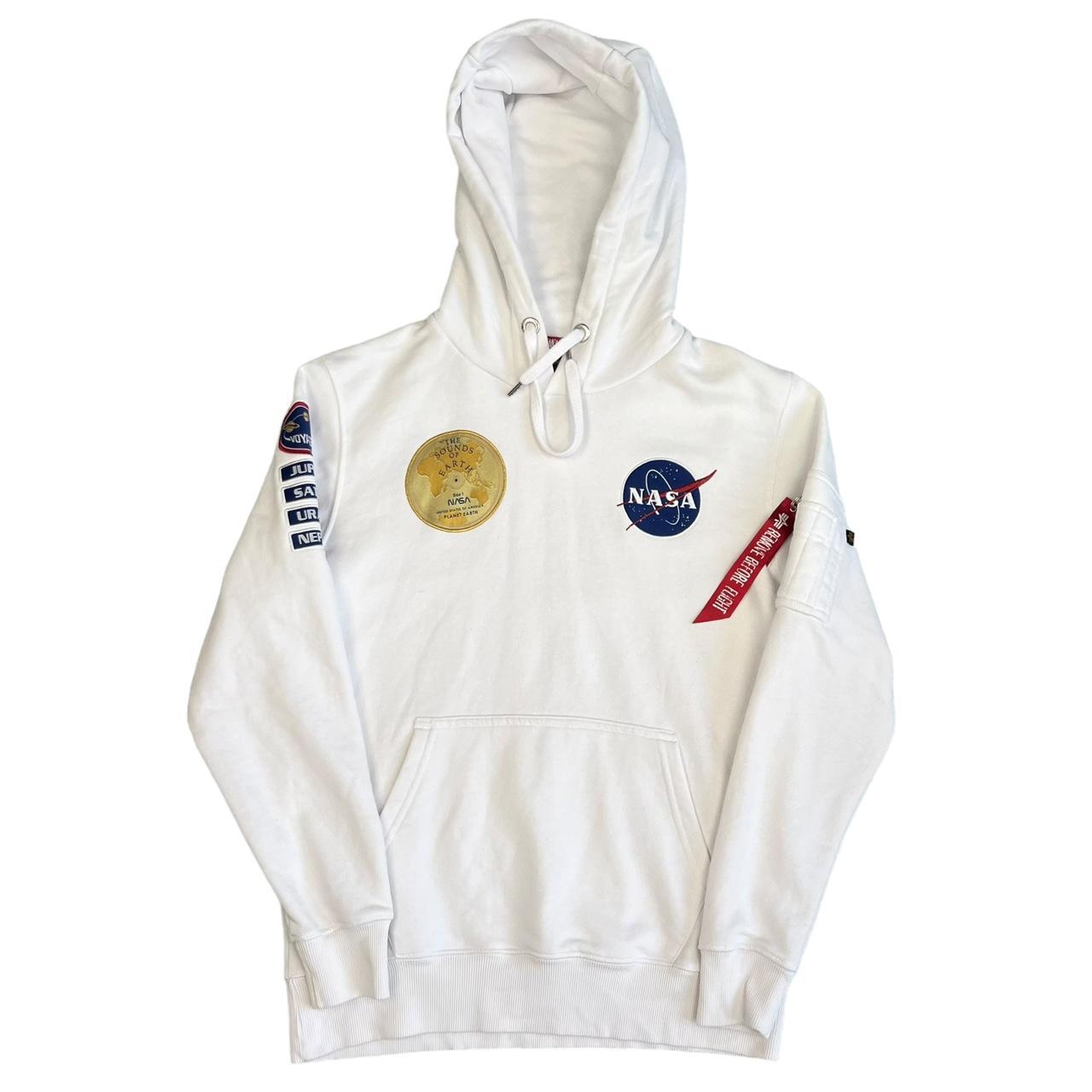 Alpha Industries NASA Hoodie White Brand Alpha. Depop