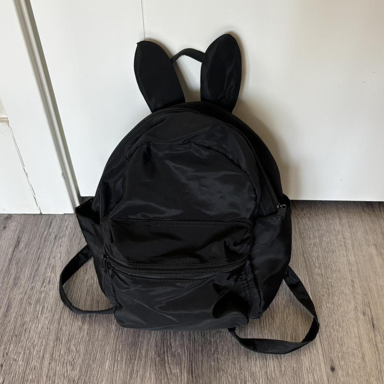 Black Bunny Mini Backpack with Adjustable