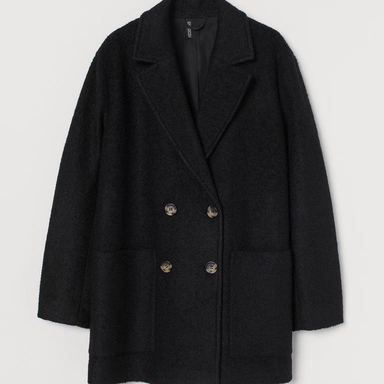 H&M Women's Black Coat Depop