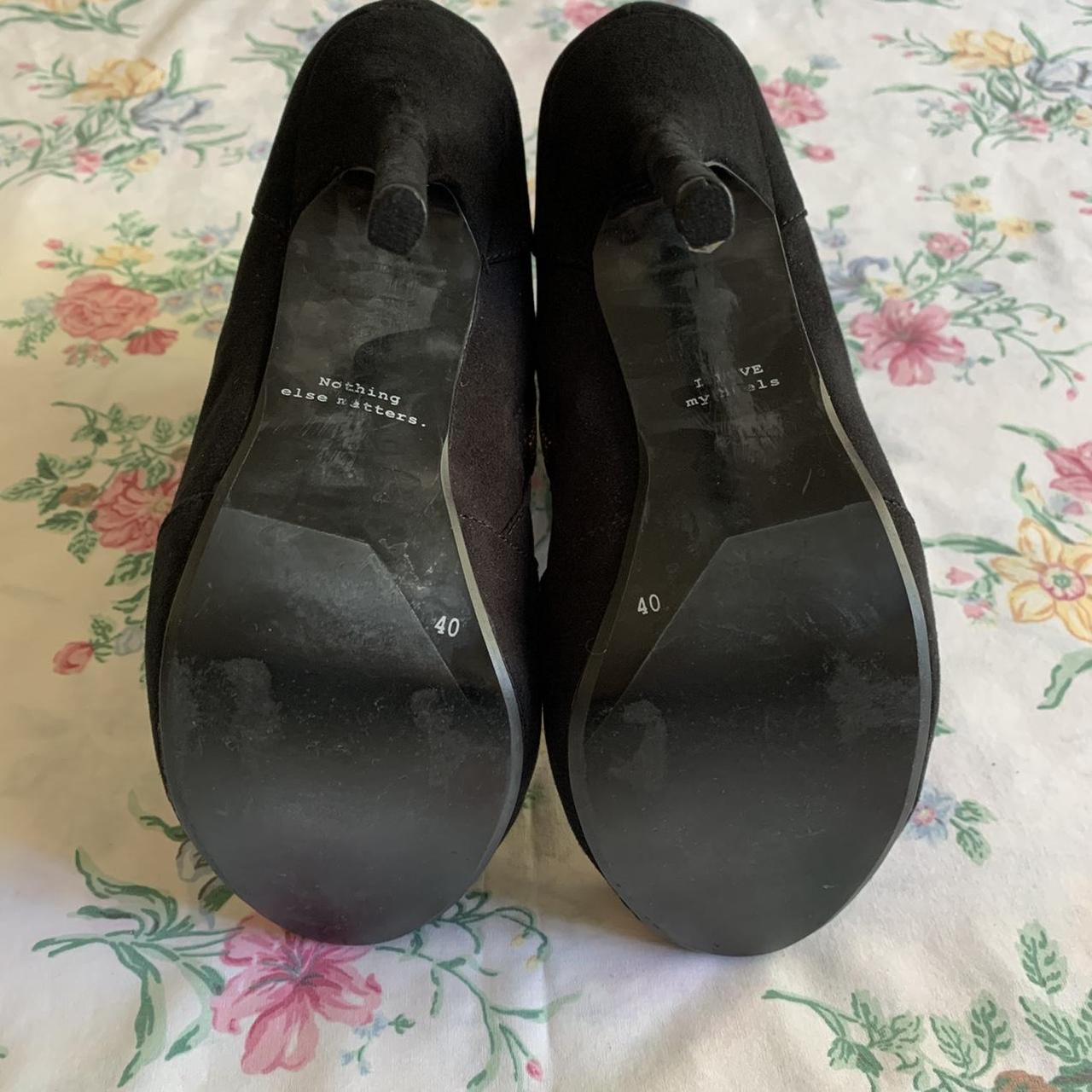 Zara Black Suede Heeled Boots •Gold zipper •”I love... Depop