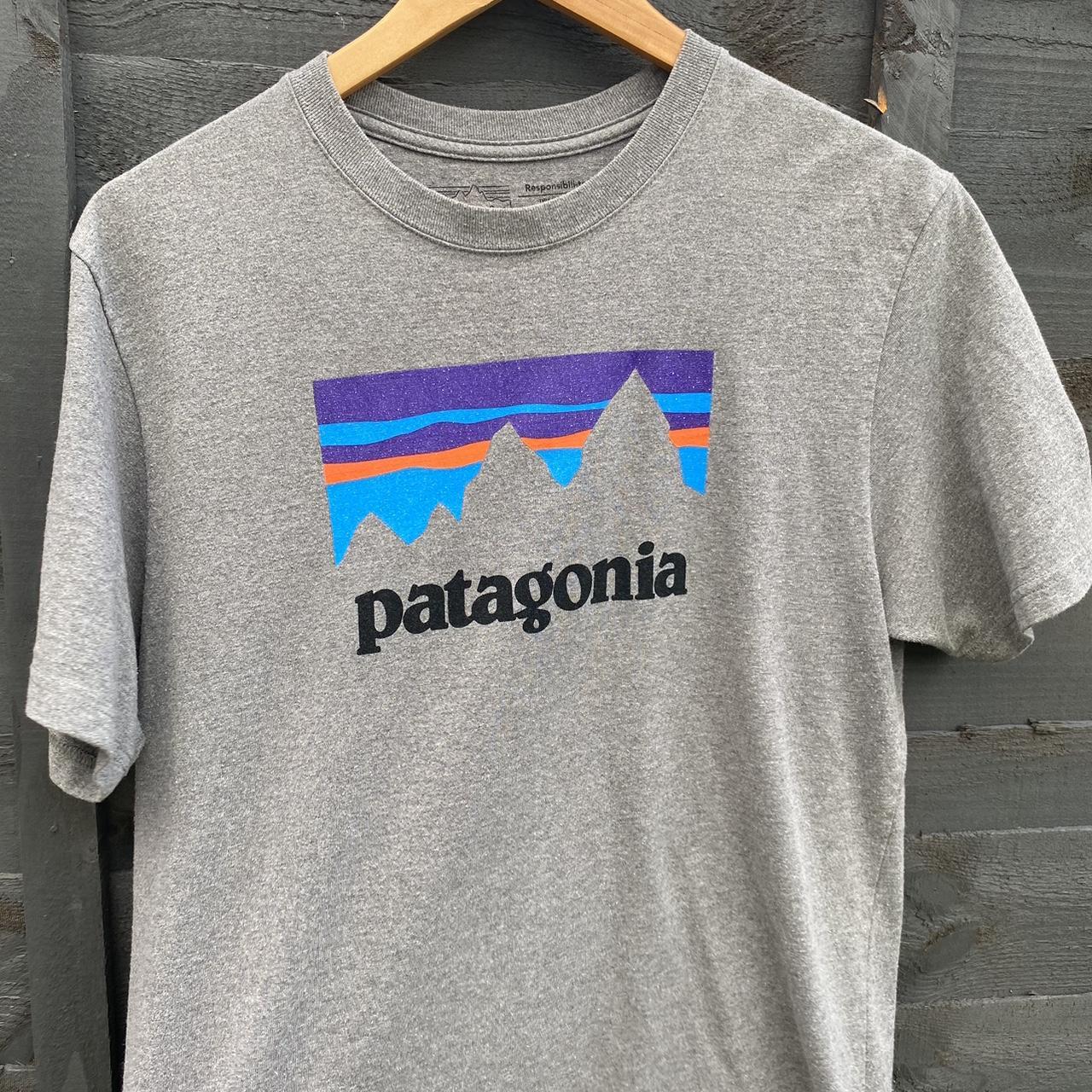 Grey medium Patagonia T-shirt Logo looks banging... - Depop