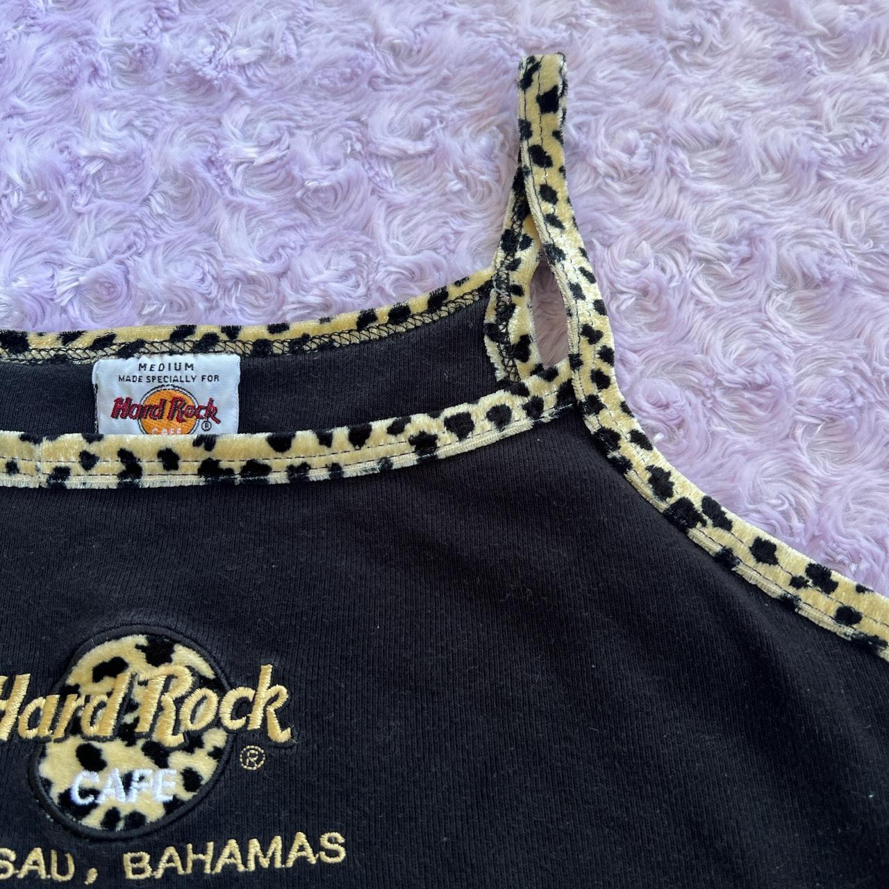 Vintage Hard Rock Cafe Black Tank Top Leopard Cheetah Size L