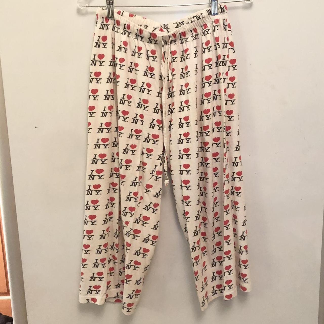 Y2K camp i love NY i heart NY pattern pajama pants.... - Depop