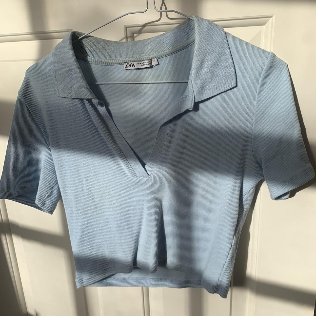 ZARA cropped tshirt 💙 Size 10 Vintage polo... Depop
