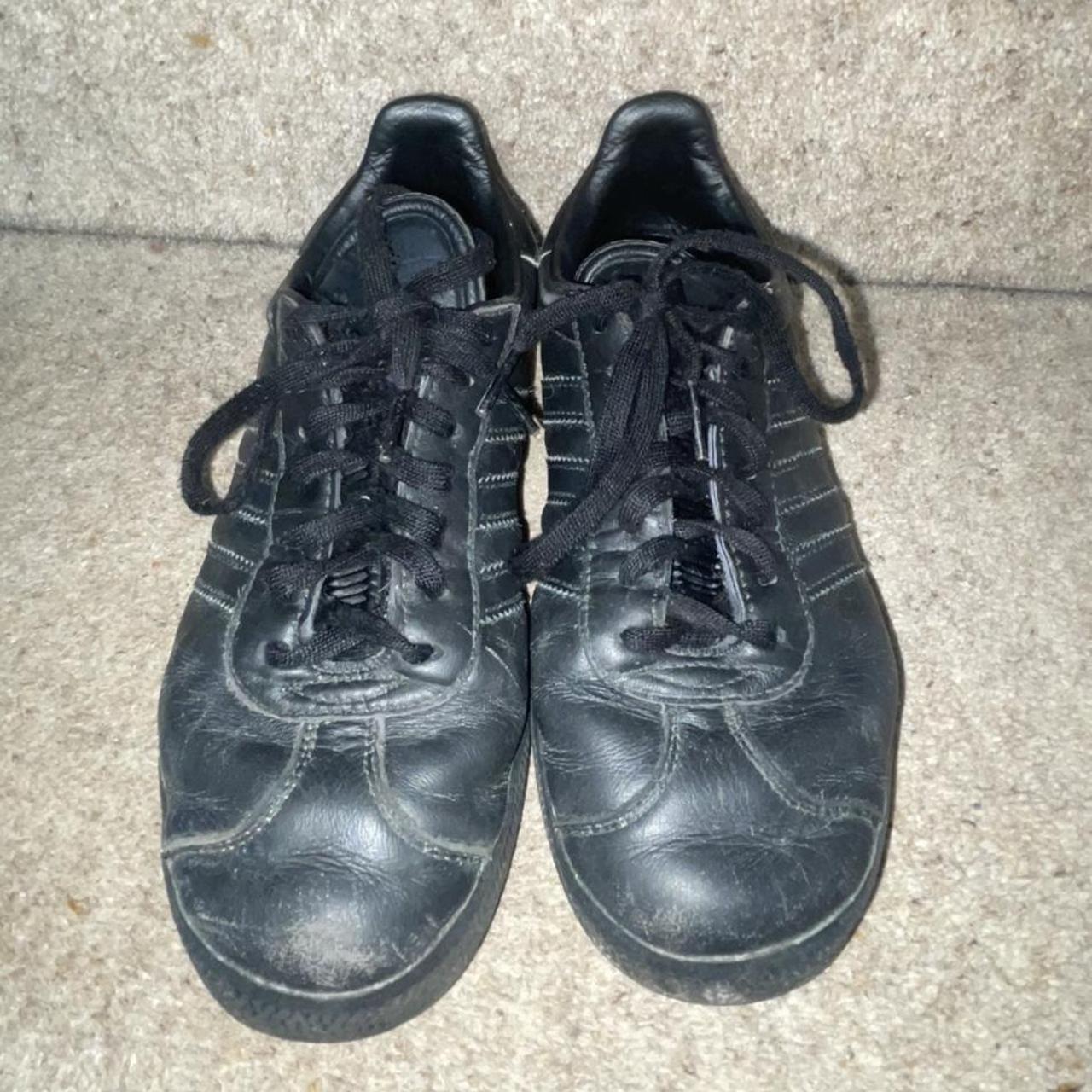 Triple black adidas gazelles - from the youth range... - Depop