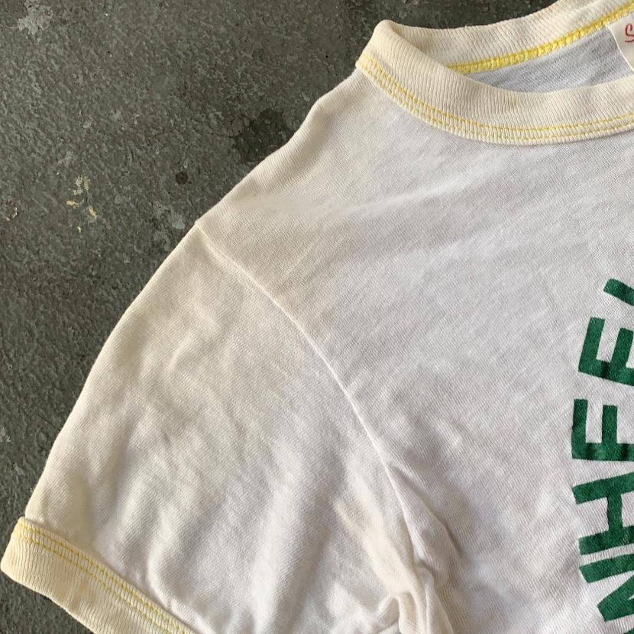 American Vintage Women's White and Green T-shirt | Depop