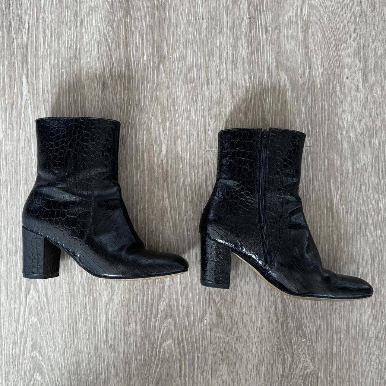 croc booties black
