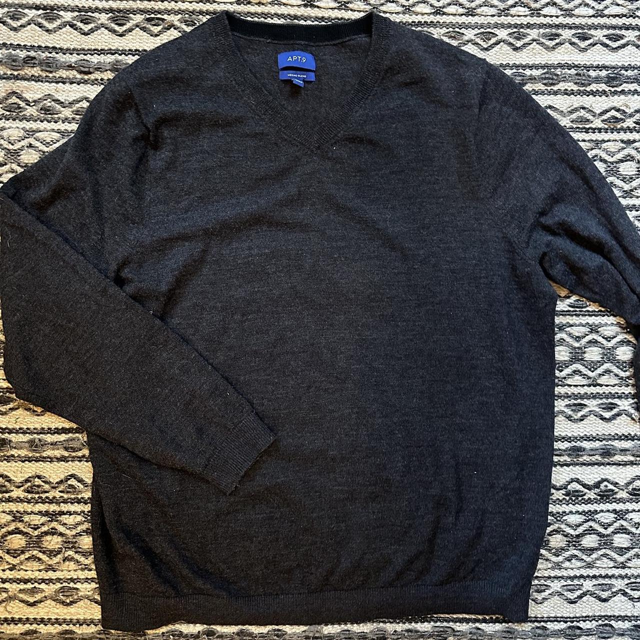 Apt 9 Wool blend v neck grey sweater - Depop