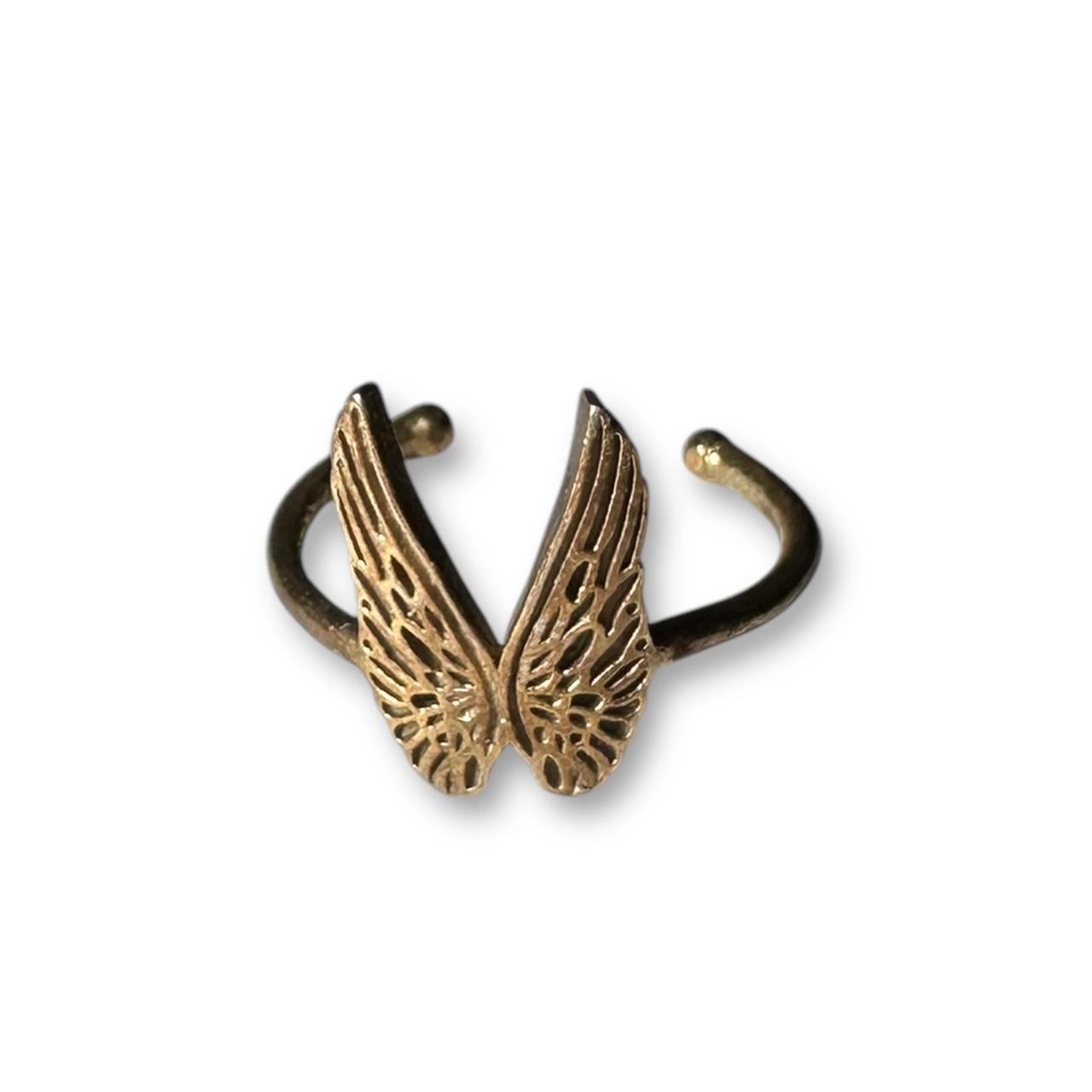 ALEX AND ANI Men's Ring Gold – Gold tone sterling 925 wings ring