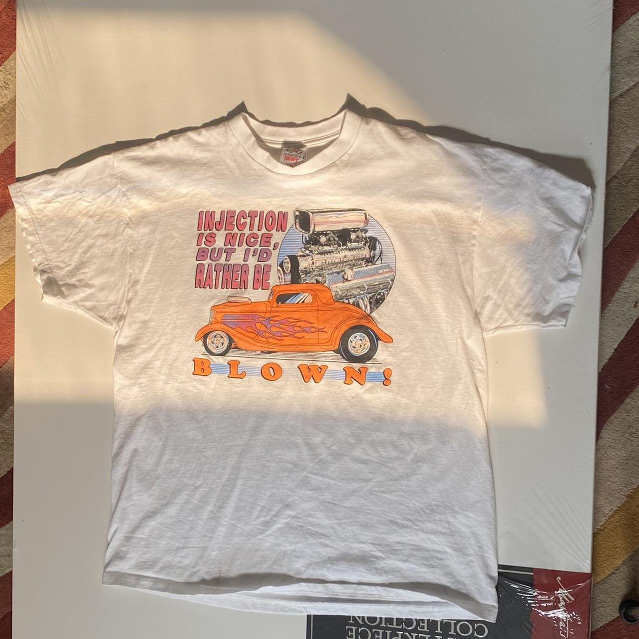Vintage car tshirt A little stain on the... - Depop