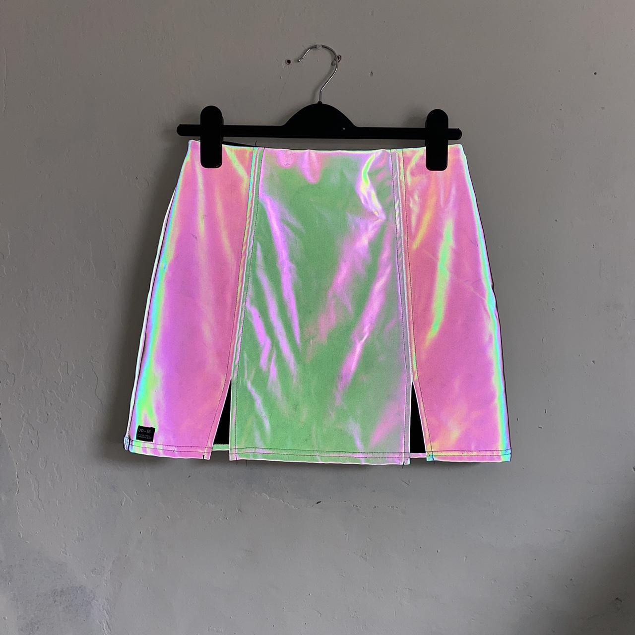 Amazing reflective Urban Outfitters mini skirt, 1st... - Depop