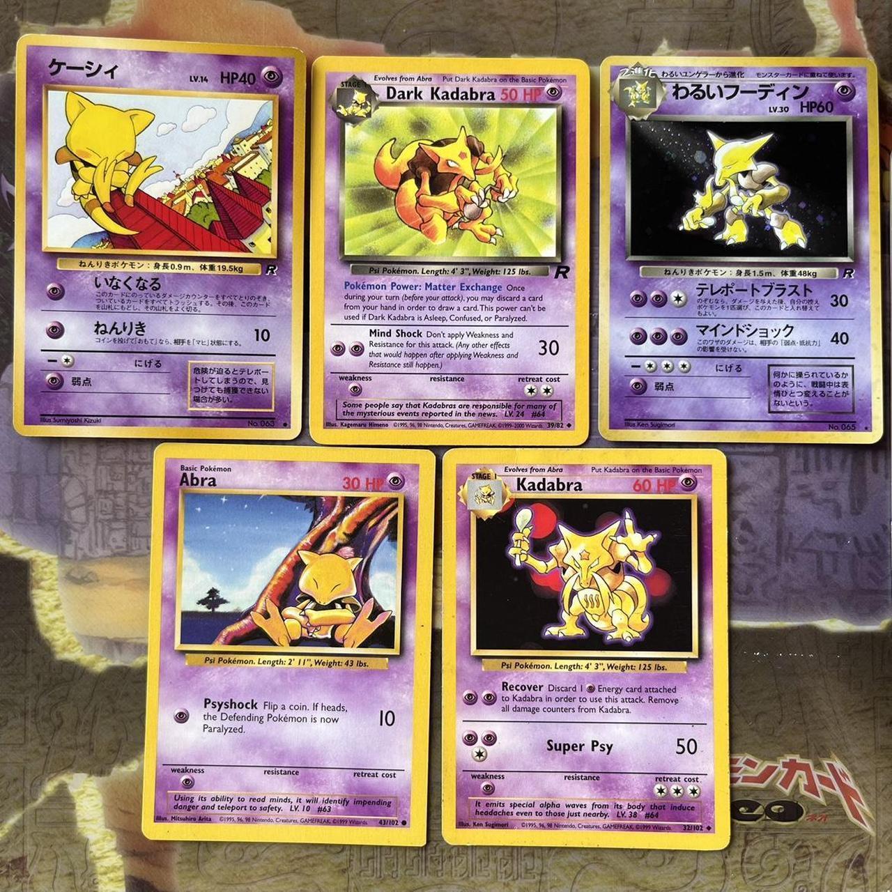 Pokemon Cards Dark Abra, Dark Kadabra, Dark Alakazam... - Depop