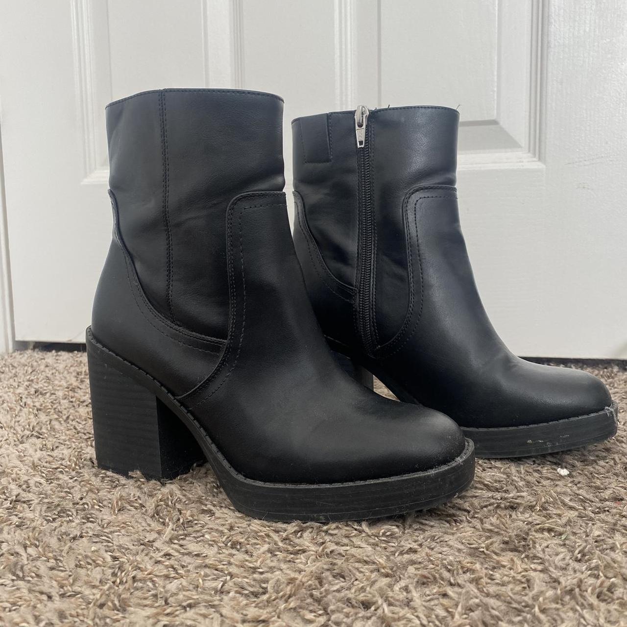 Black Chunky Boots size 7.5 women’s brand... Depop