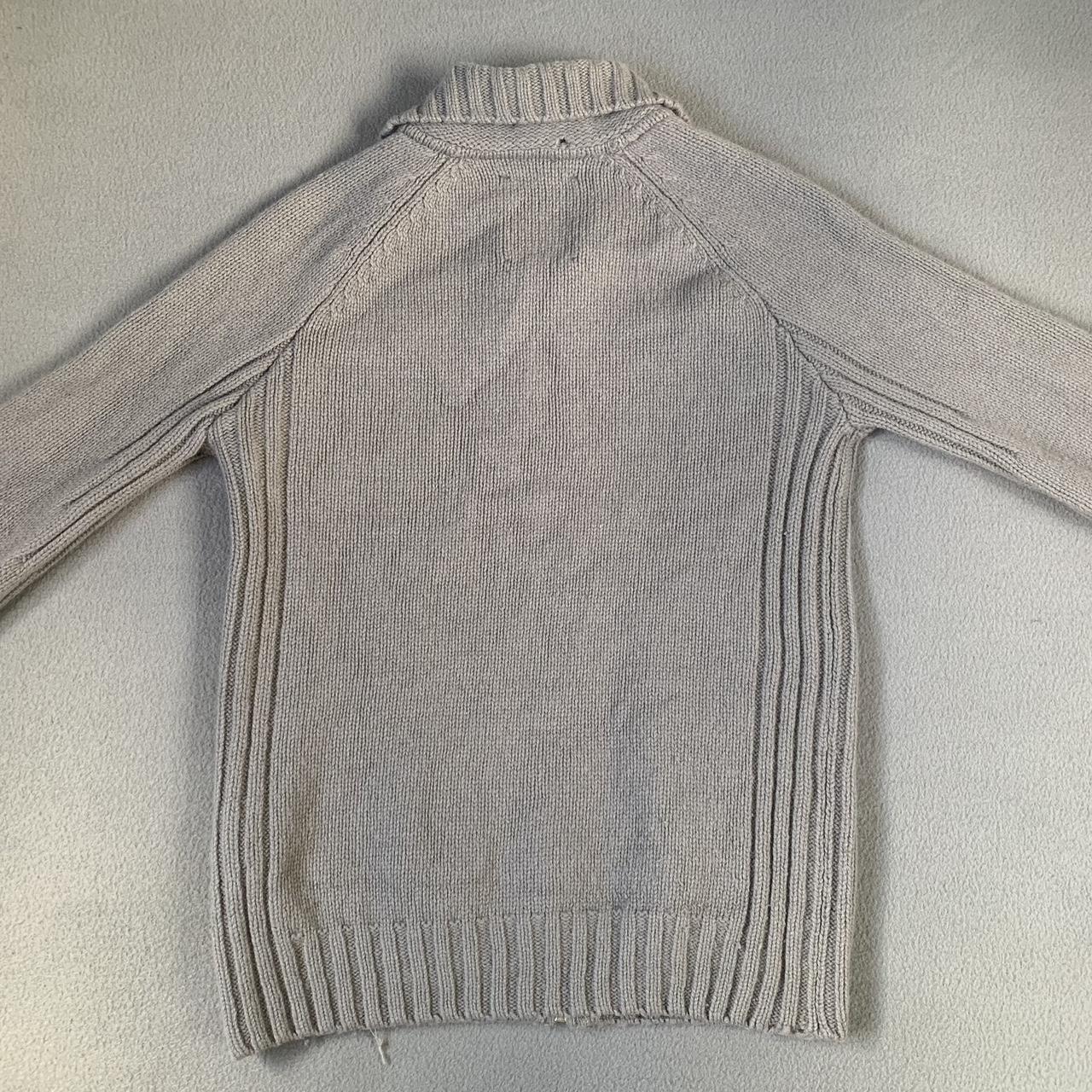 Vintage 00s police thick wool cardigan zip up... - Depop