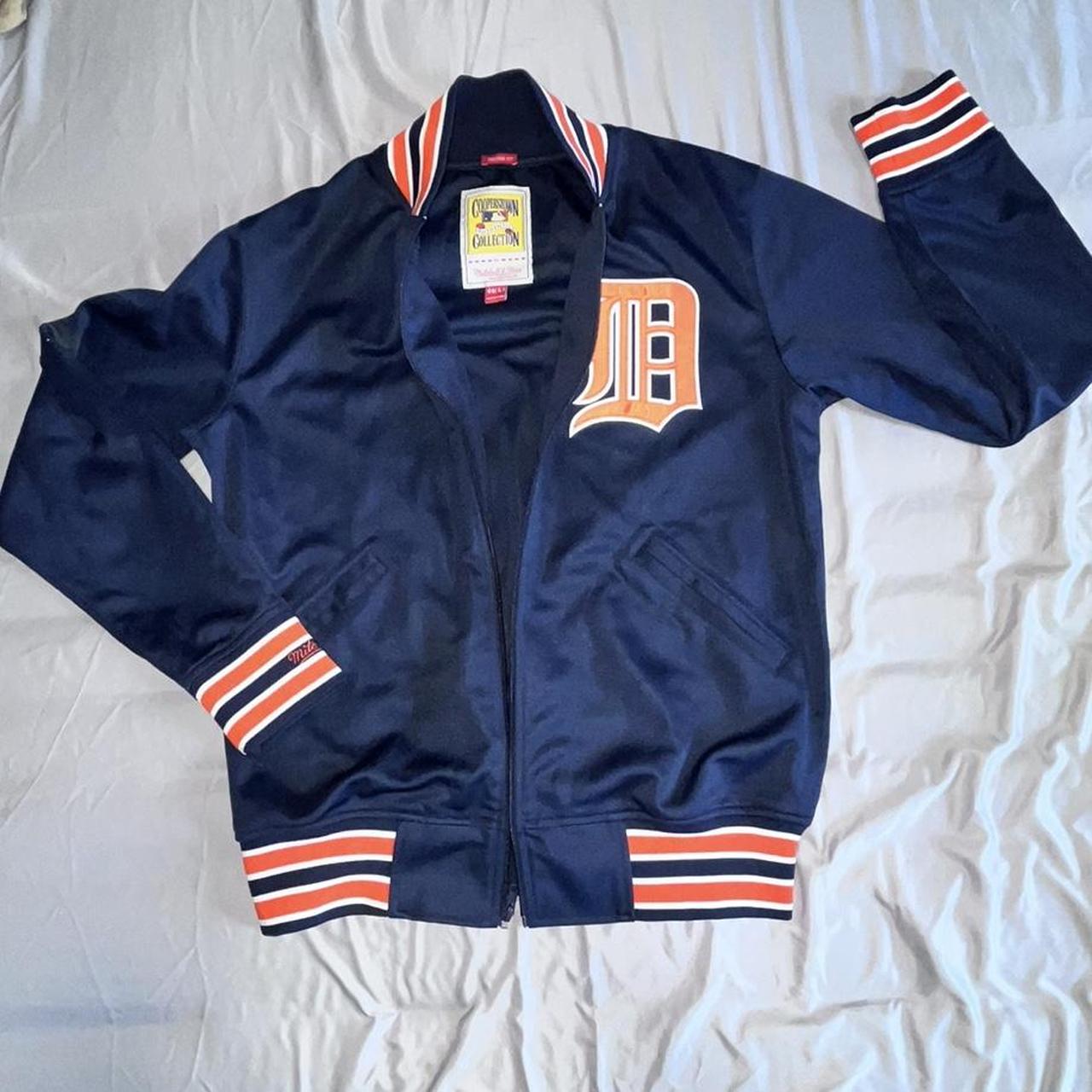 Detroit Tigers Letterman Blue and White Jacket