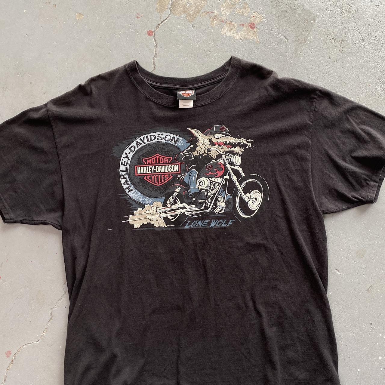 Vintage wolf pack Harley Davidson shirt . Size |... - Depop