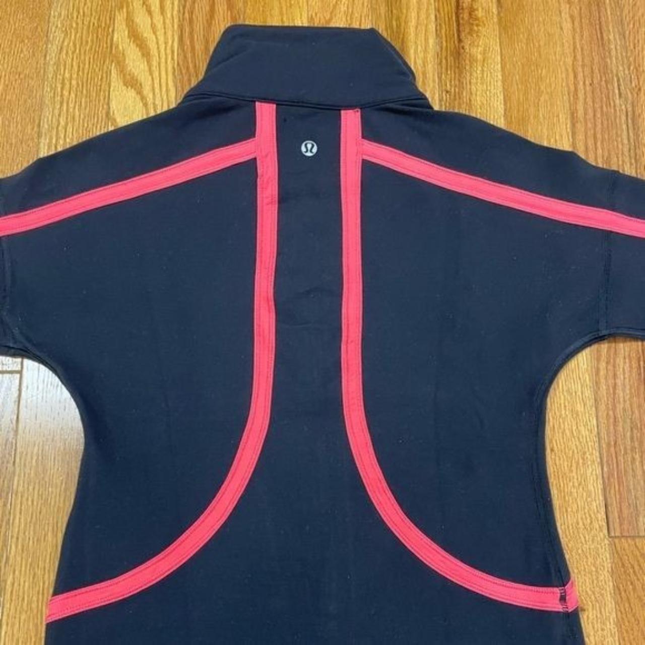 Lululemon Mynah Zip Up Jacket Black and Pink Mini... Depop