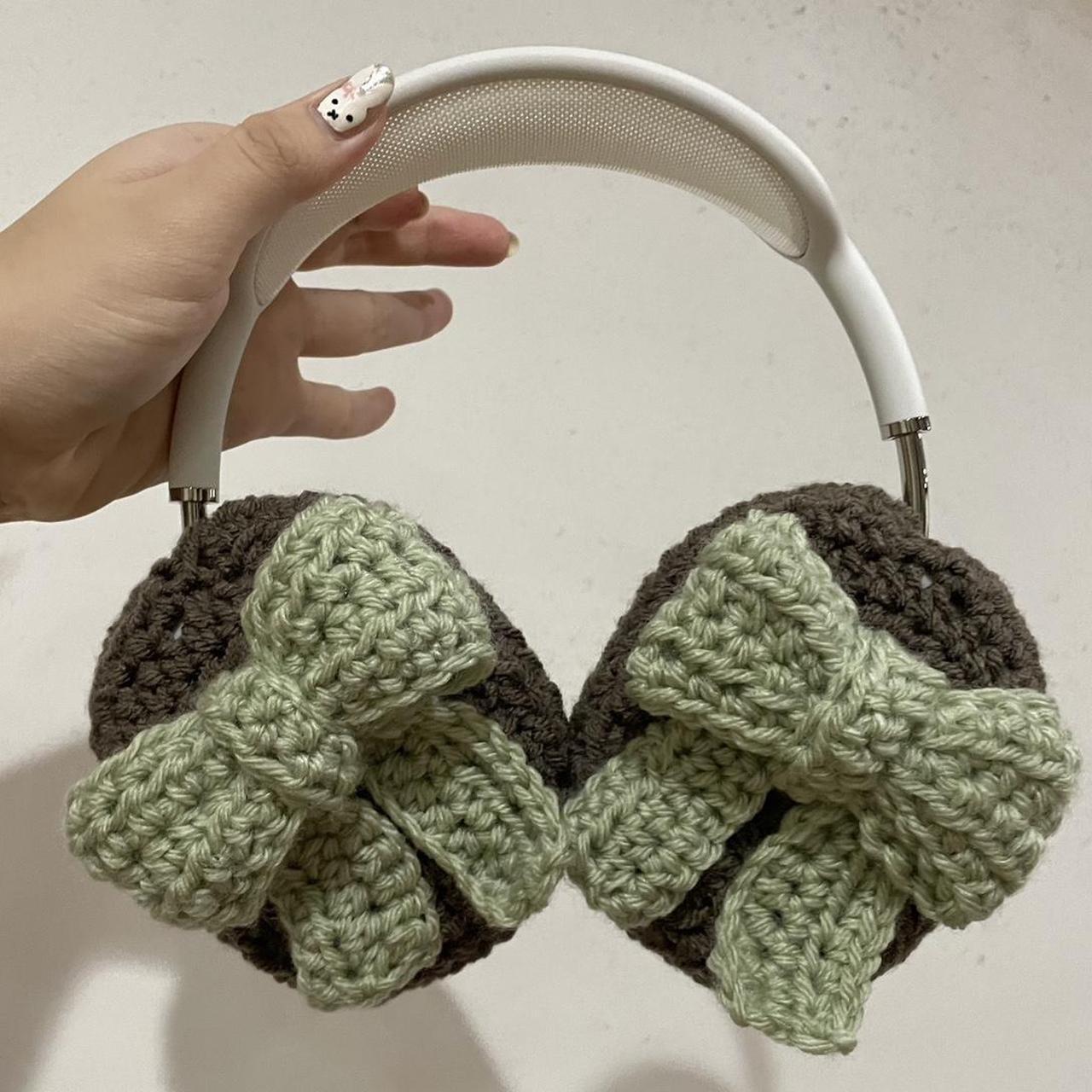 Bow Crochet AirPod Max Cover 🎀 -custom order message... - Depop