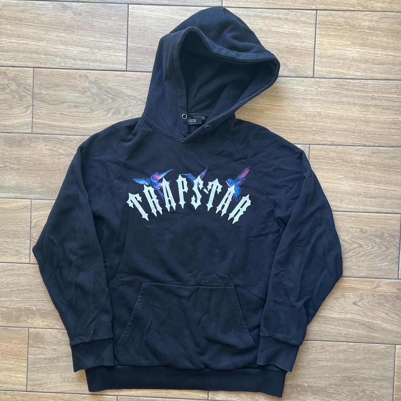 Trapstar Men's Black and Purple Hoodie | Depop