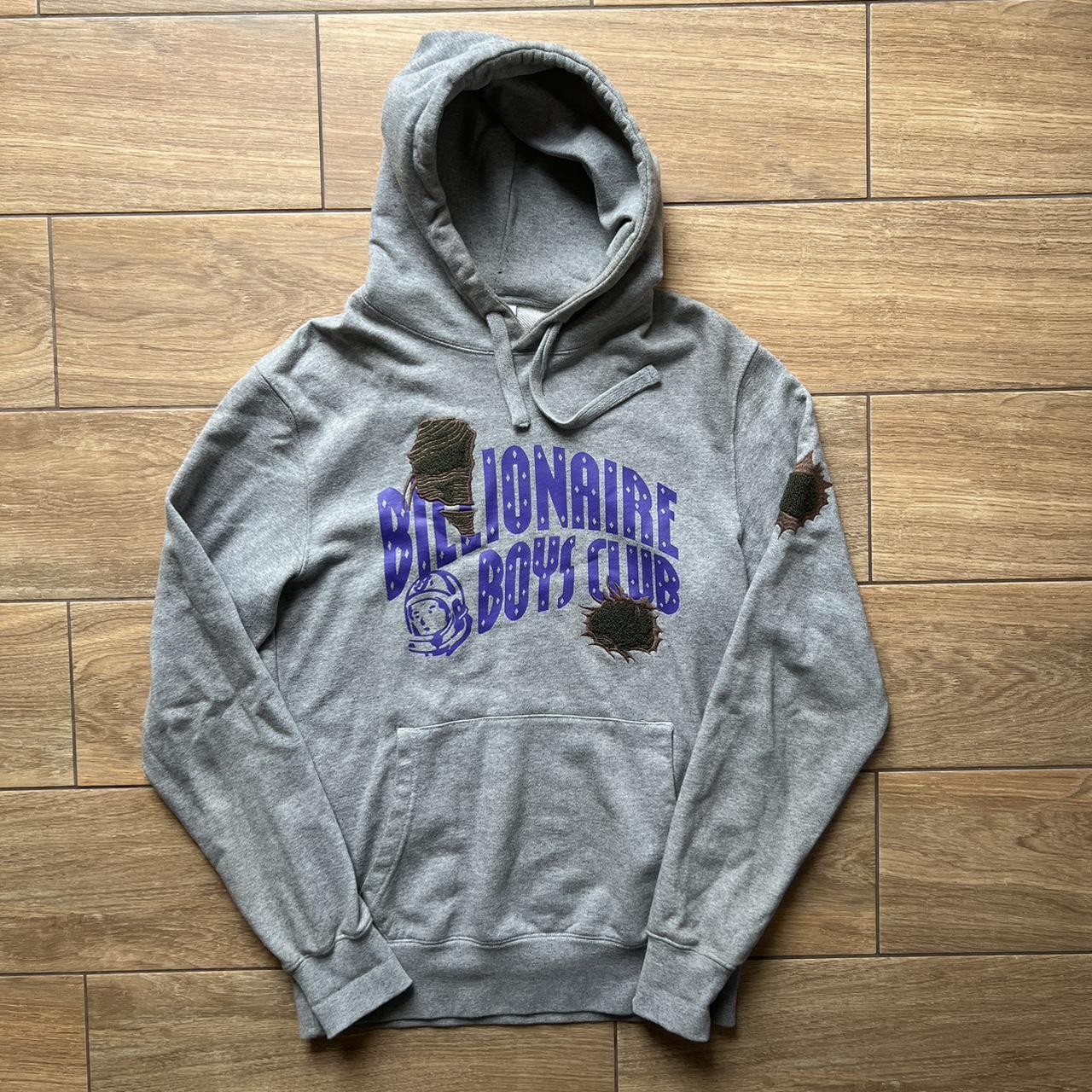 Billionaire Boys Club Men's Grey and Purple Hoodie | Depop