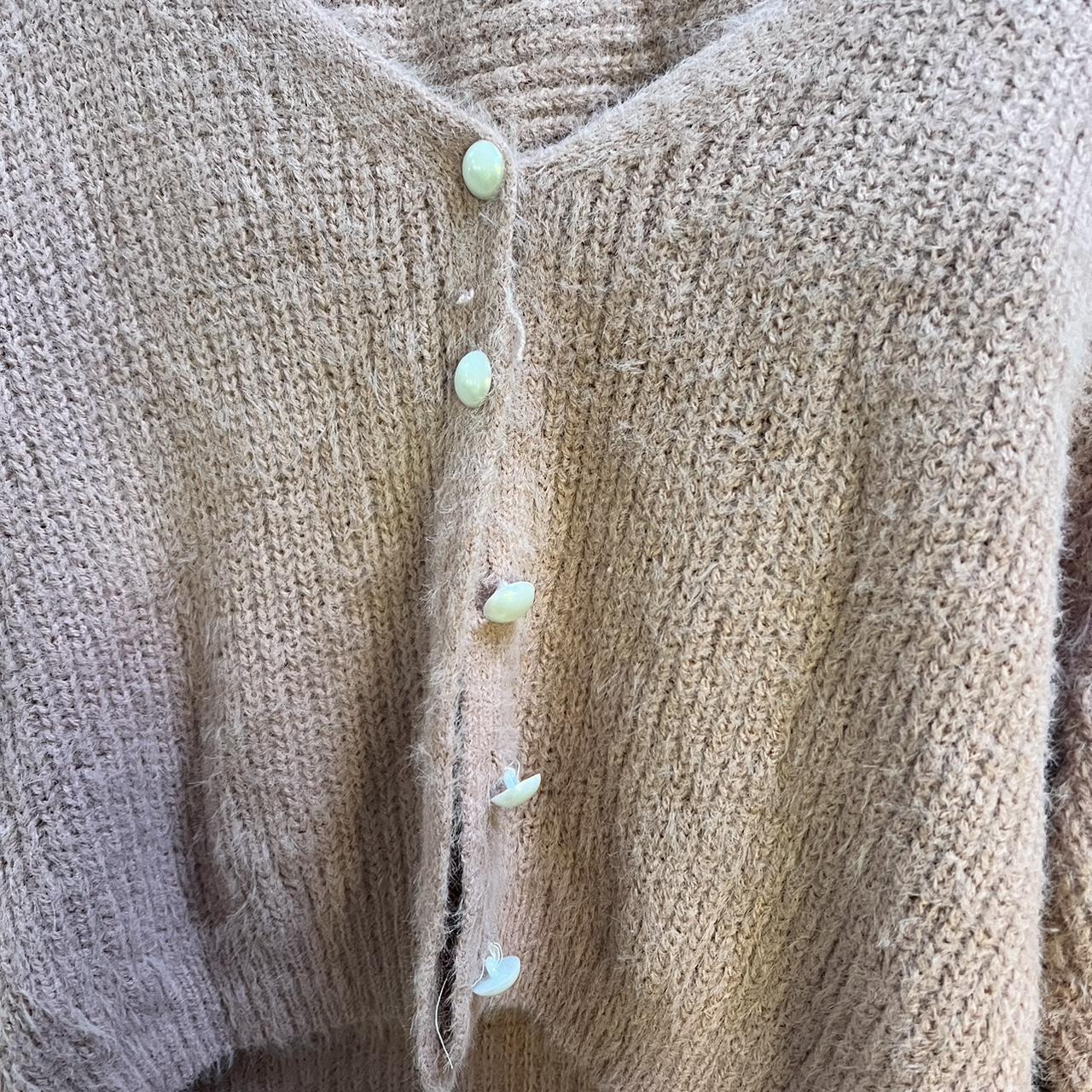 Pink fluffy knit cardigan shorts co ord