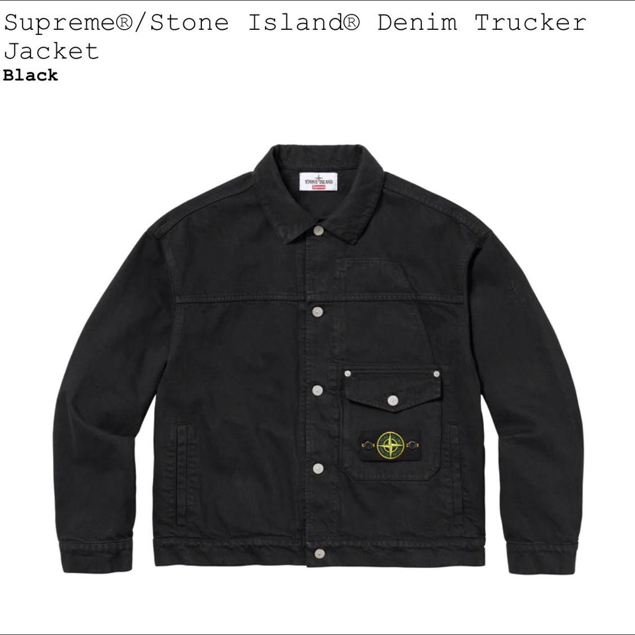 Supreme Denim Trucker Jacket SS16, Black, Size - Depop